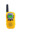 Children's walkie talkie set showing two handheld units in available colour options with 22-channel display