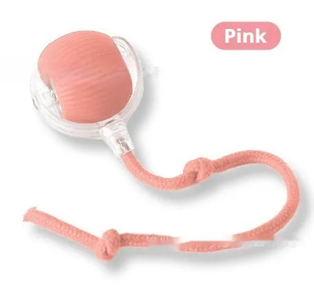 Silicone rolling cat toy ball available in red, green, and grey colours