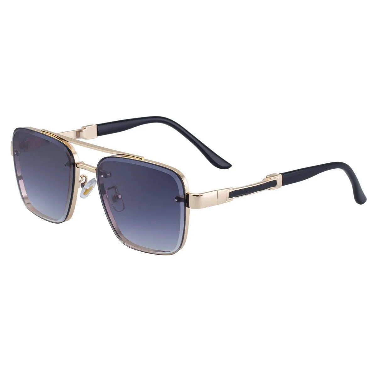 Men's vintage sunglasses with gold frame and gradient lenses for UV protection
