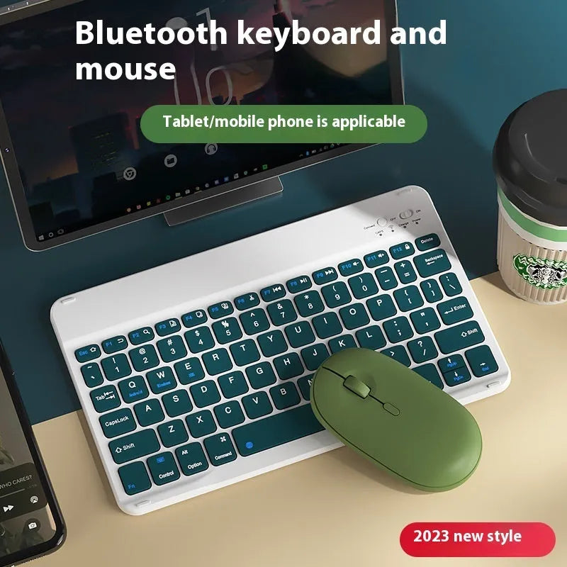 Bluetooth keyboard for tablets and PCs in various colours including white, green, and pink