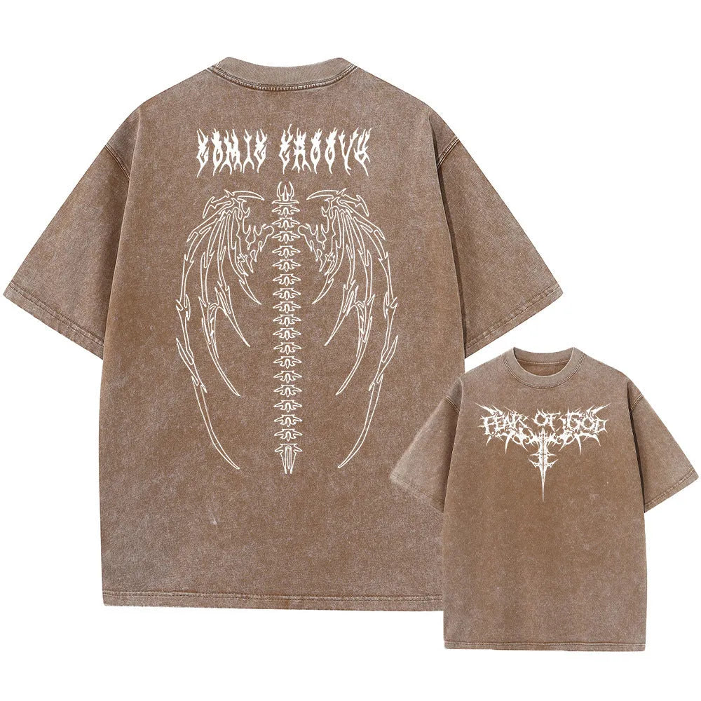 Men's oversized loose fit cotton t-shirt with drop shoulder short sleeves in a solid colour.
