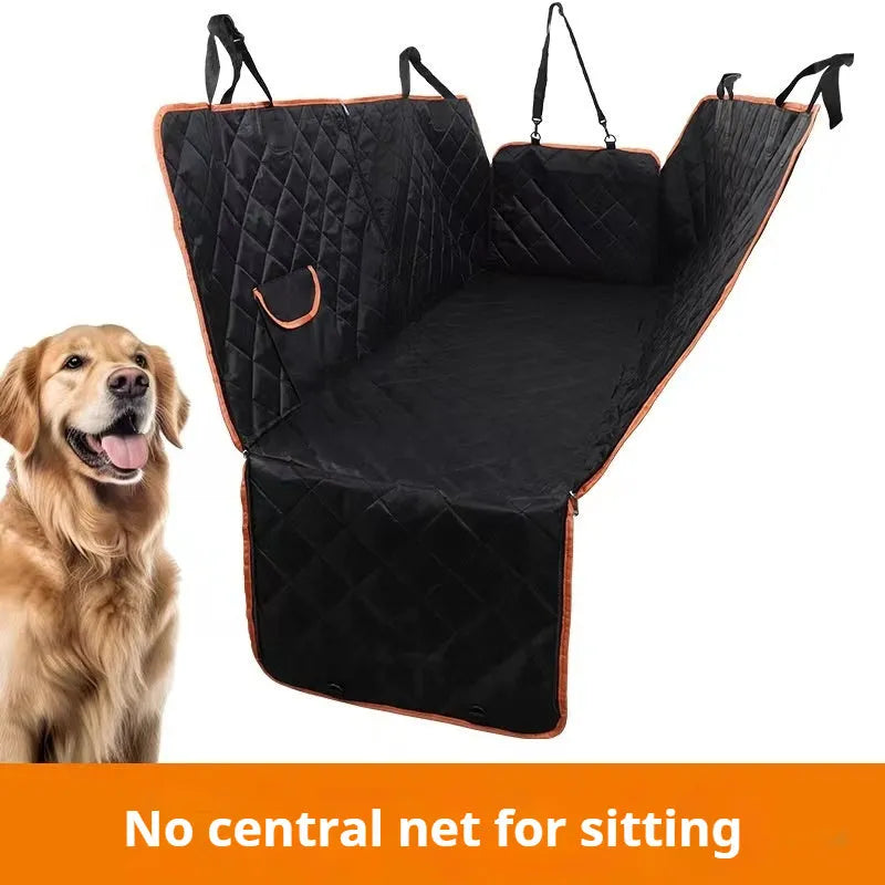 Cloth pet car cushion dog mat shown in black and grey style options on a car seat.