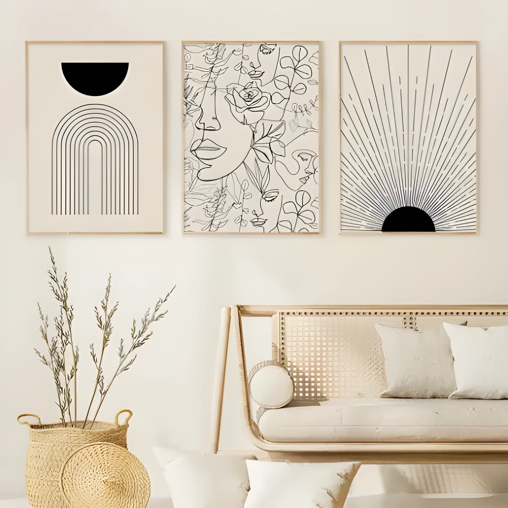 Boho style abstract animal canvas wall art in spray painted water-based ink on frameless stretched canvas