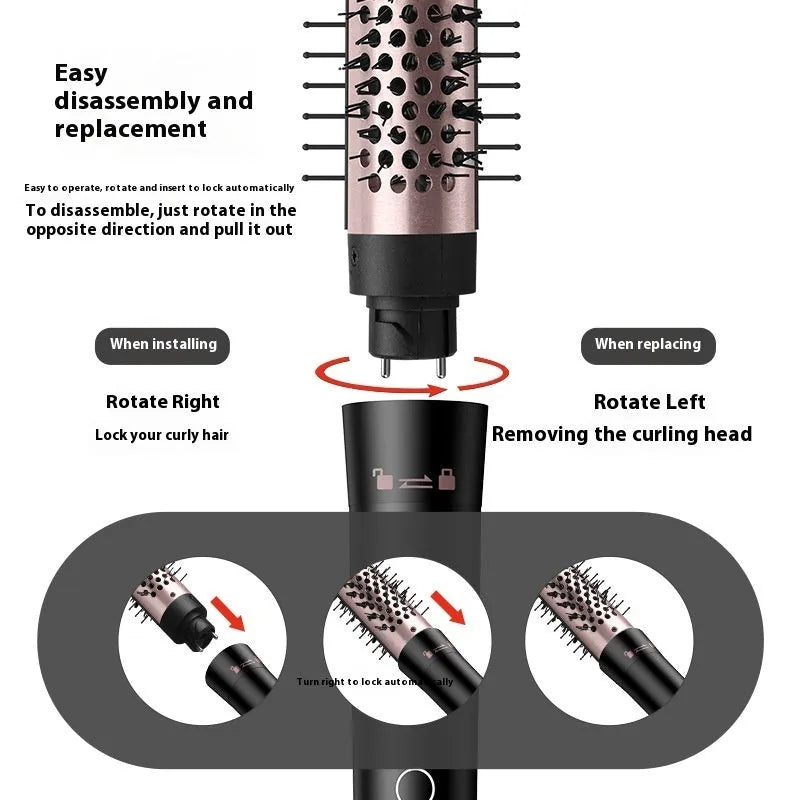 Automatic large wave hair curler with ABS body in rose gold or black colour with 3 headbands