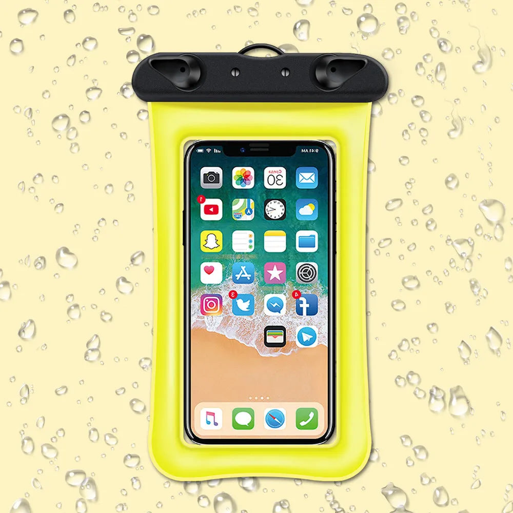 Double airbag mobile phone waterproof bag with 45cm rope in various colours