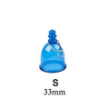 Blue silicone male masturbator stretch exerciser in three size options S M L