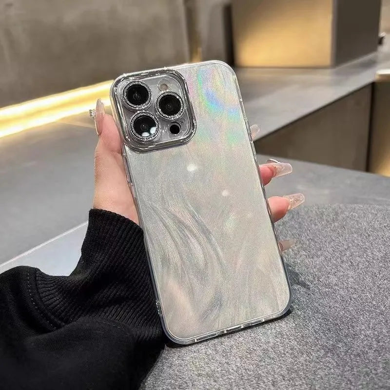 Glitter phone case for Apple iPhone 11-15, shockproof, black, shows all-inclusive fit with lens protector and bracelet