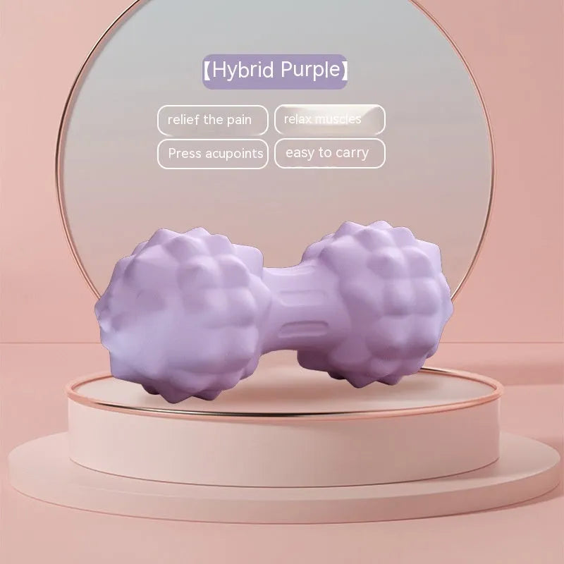 A 6cm diameter TPR foot massage ball shown in one of four colour options: pink, blue, green, or purple.