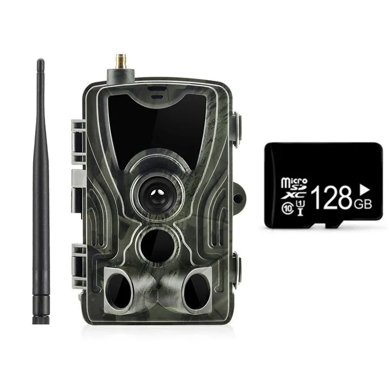 Outdoor waterproof surveillance camera with camouflage pattern and wide-angle lens for perimeter monitoring