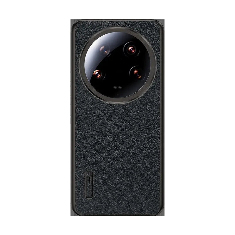 Xiaomi 14Ultra plain leather protective shell in black, frosted finish, hard case with magnetic attraction