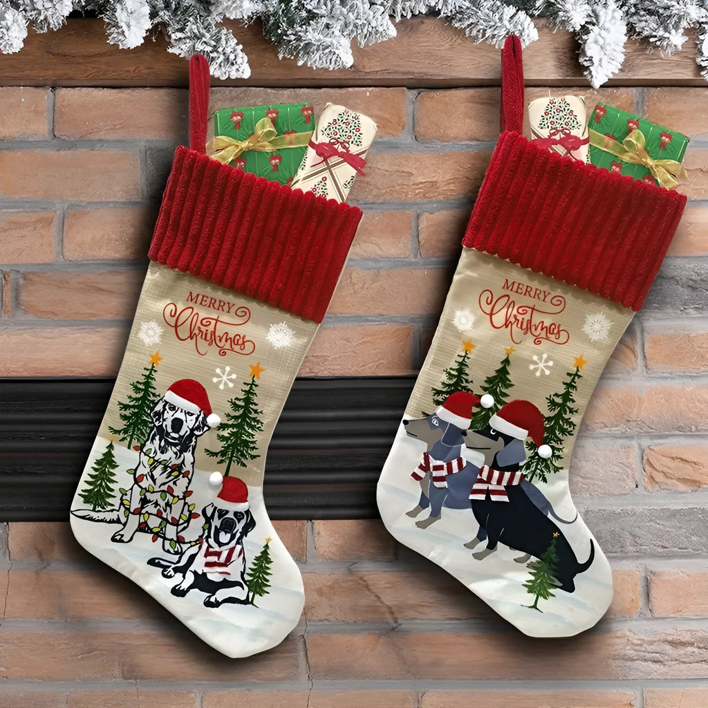 46x28cm cloth Christmas tree pendant gift bag for pet holiday decoration