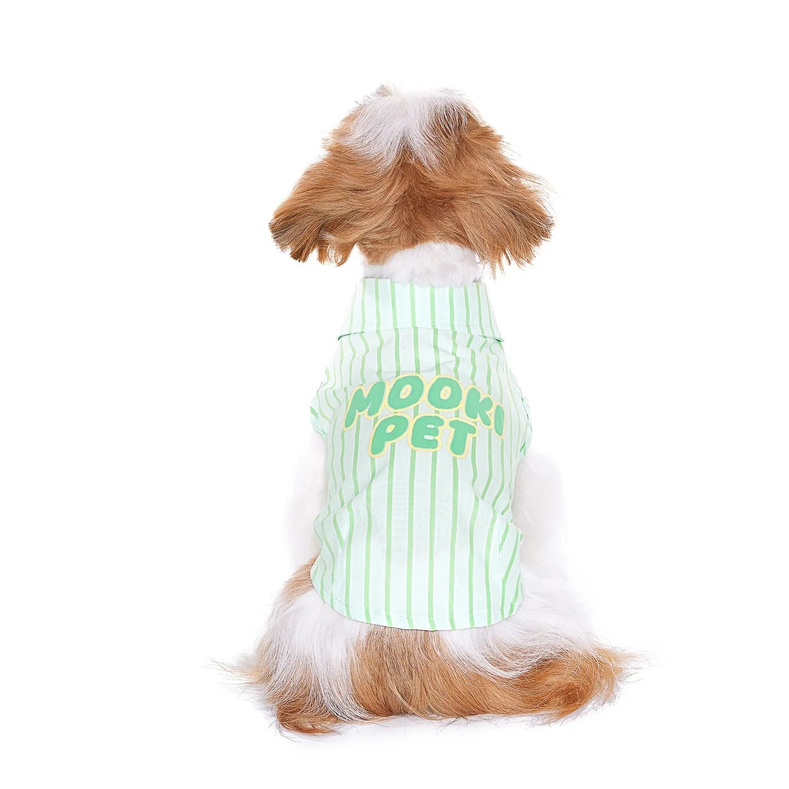 Green thin cotton pet shirt for Teddy Schnauzer, casual dog clothing, multiple sizes available