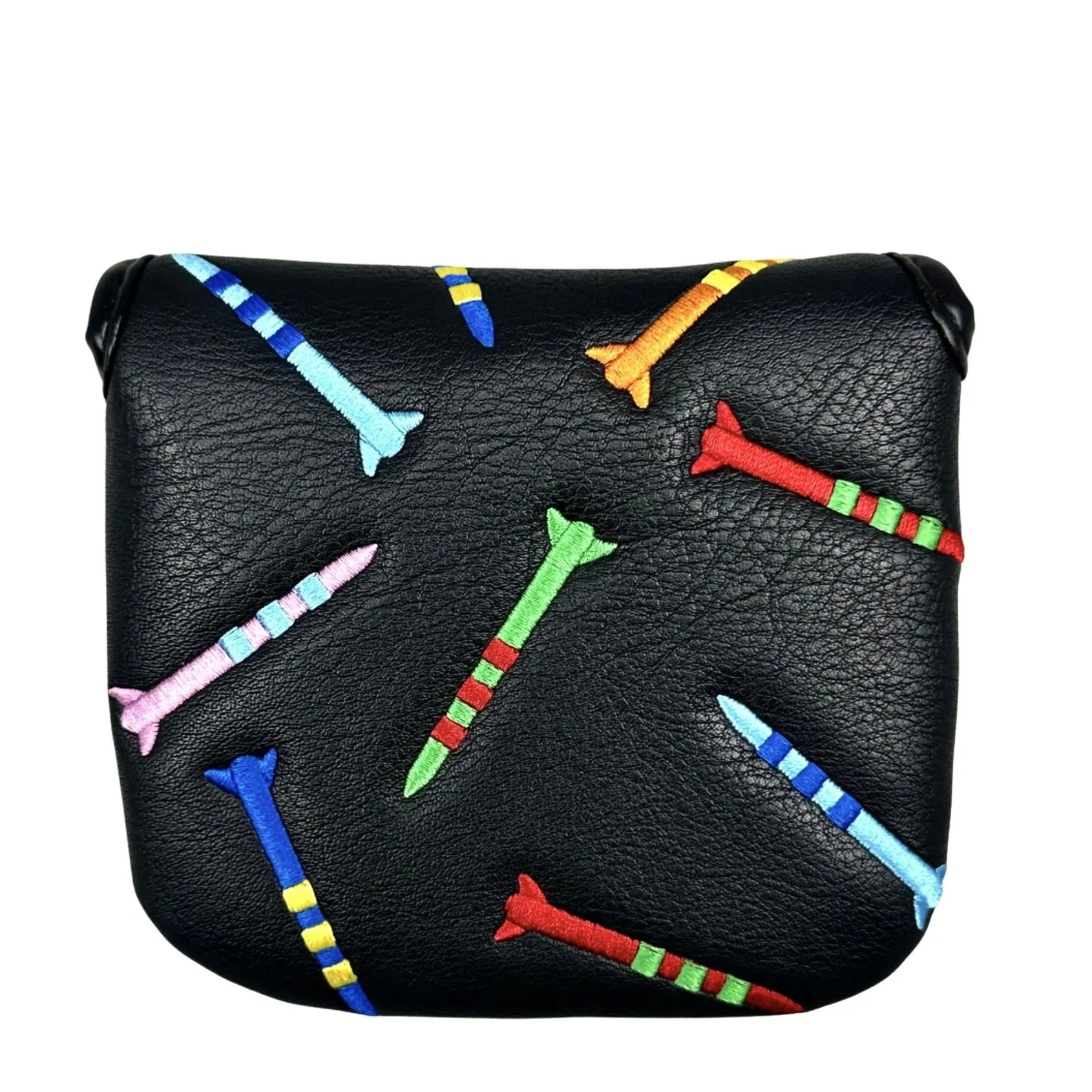 Black and white PU leather square putter head protective sleeve for golf