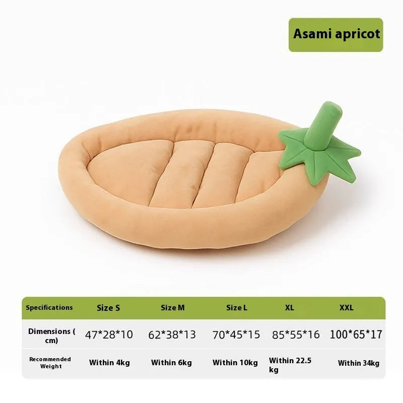 Washable dog mat with removable cloth cover in brown, shown in an L size for medium dogs.