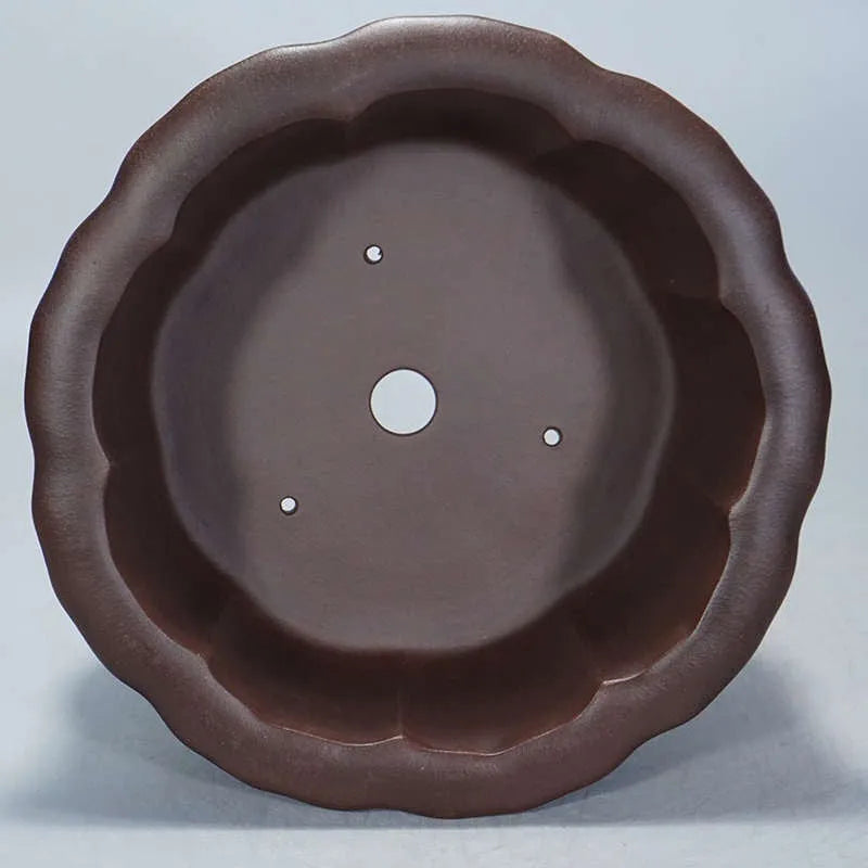Purple sand ceramic succulent flower pot with antique design measuring 37x37x20cm