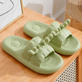 Deer horn patterned EVA flip flop slippers with hollow-out design in light yellow colour