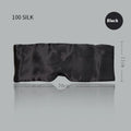 Mulberry silk sleep eye mask in multiple colours including black, gold, green, blue, pink, grey, and white.
