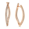 Pair of geometric zircon drop earrings for women in copper with H0493 colour