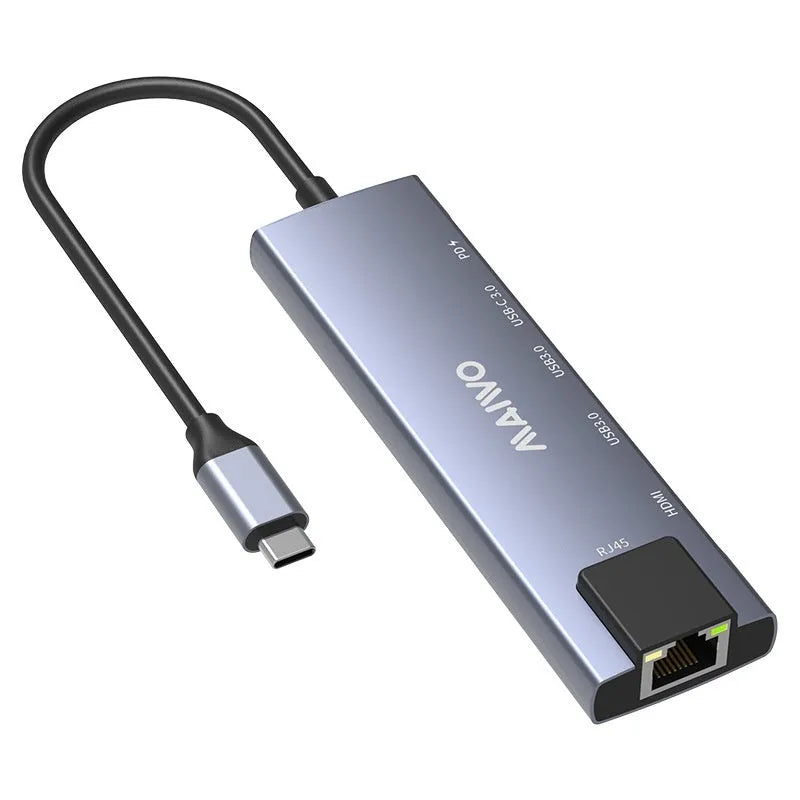 Steam Deck six-in-one docking station with aluminium alloy shell showing HDMI, Ethernet, and USB ports