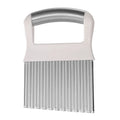 Stainless steel potato wave knife kitchen tool measuring 14cm by 9cm