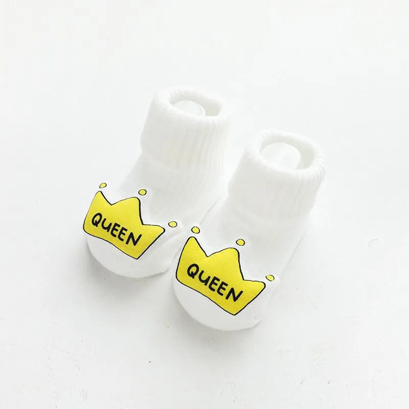 Baby non-slip dispensing glue socks in combed cotton for children floor use