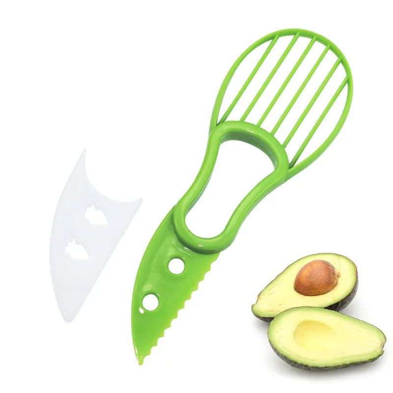 Multifunctional avocado knife in green and orange with polypropylene construction
