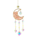 K9 crystal moon car pendant on a metal chain in a choice of colours.