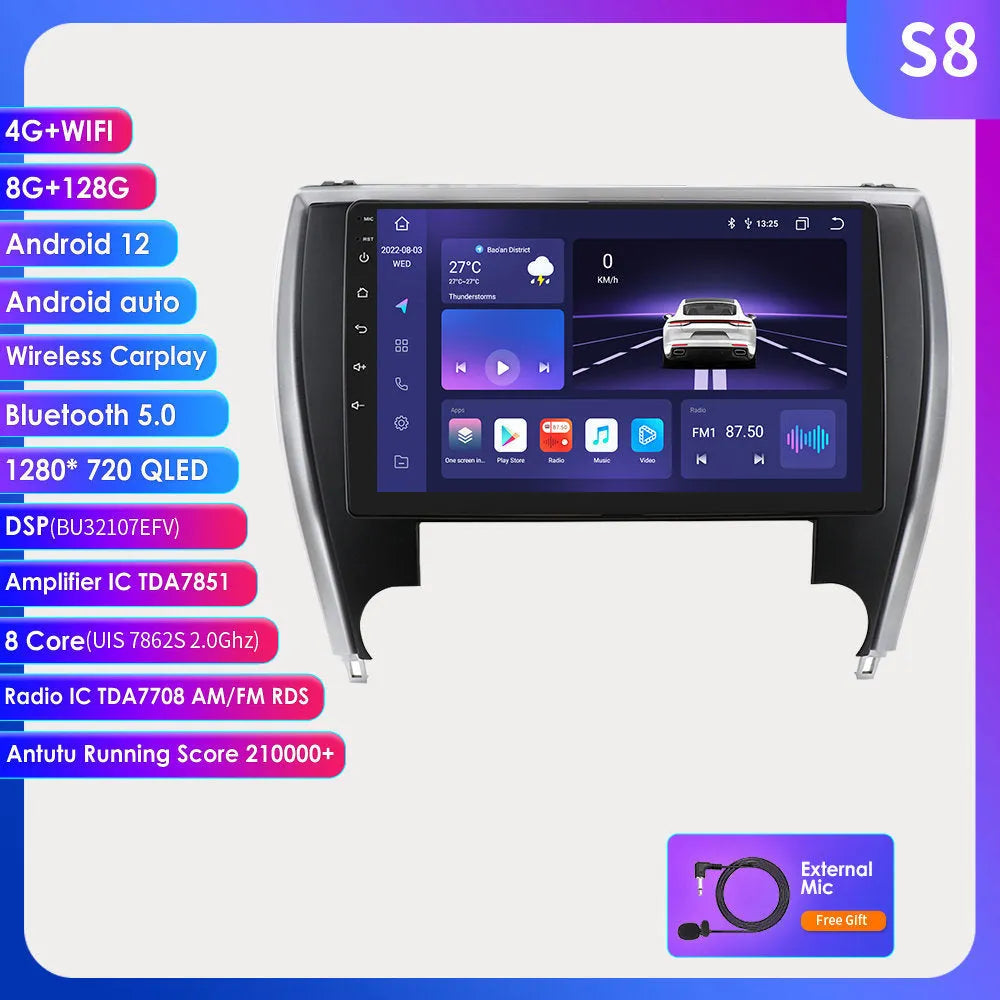 10-inch car navigation MP5 unit for Toyota Camry 2015 with metal ABS construction