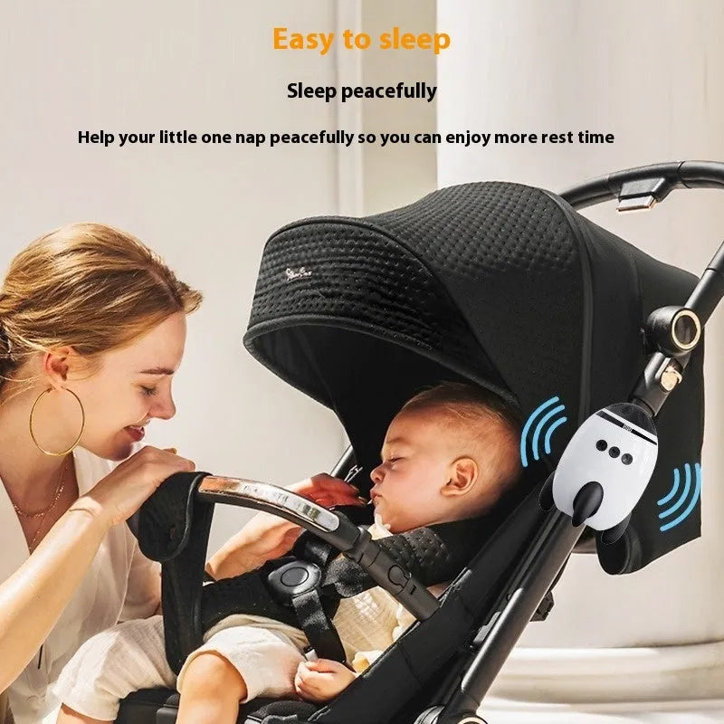 White ABS plastic baby stroller shaking device with Bluetooth connection for white noise playback