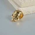 Stainless steel hollow skull Buddha geometric earrings in electroplated colours for hip hop style