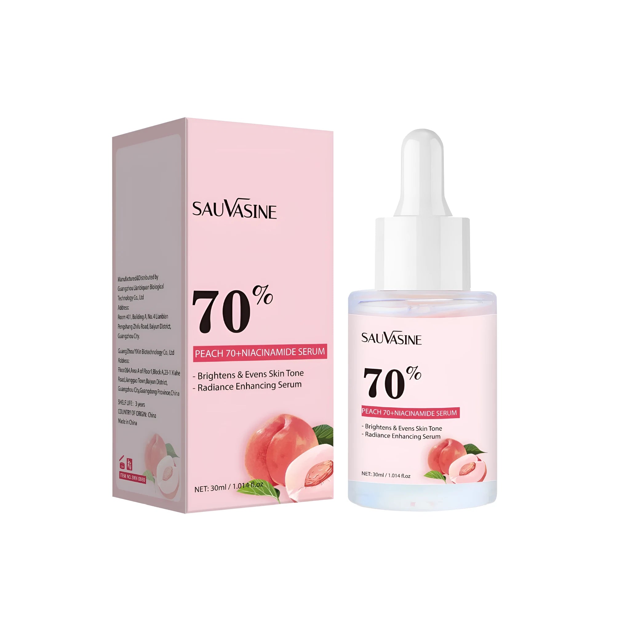 30ml bottle of nicotinamide hydrating and moisturising care solution for skincare.