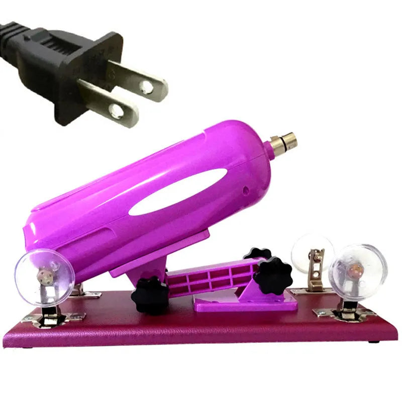 Women's automatic telescopic thrusting sex tool in purple colour with PVC construction