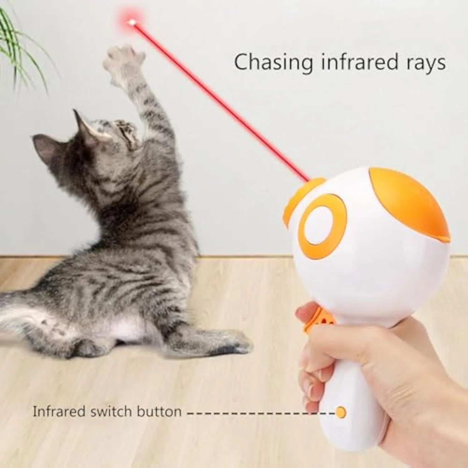 Green orange pink dog treat launcher toy measuring 15.5cm x 9cm x 8.5cm