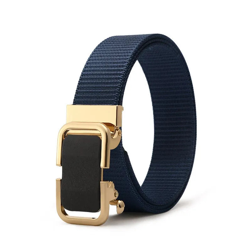 Men's nylon canvas slide belt with toothless adjustment buckle in multiple colour options