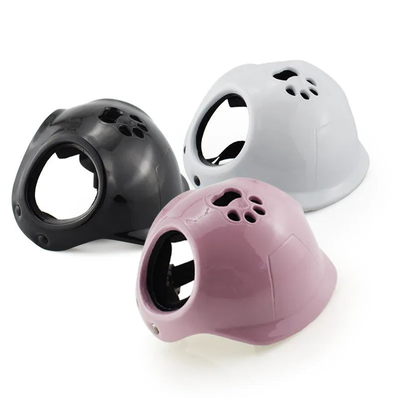 Plastic bicycle safety helmet for small to medium sized dogs in black colour