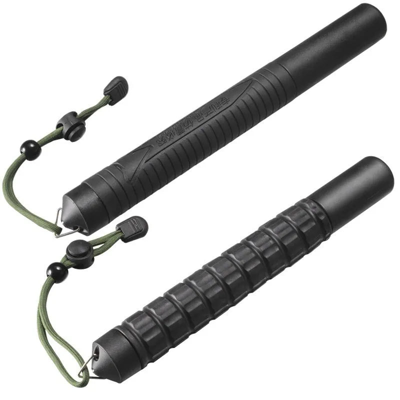 Black PVC plastic three-section stretchable self-defense baton 54cm long