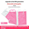 Upgraded 5th generation cat grooming bag in pink and white with integrated nail scissors.