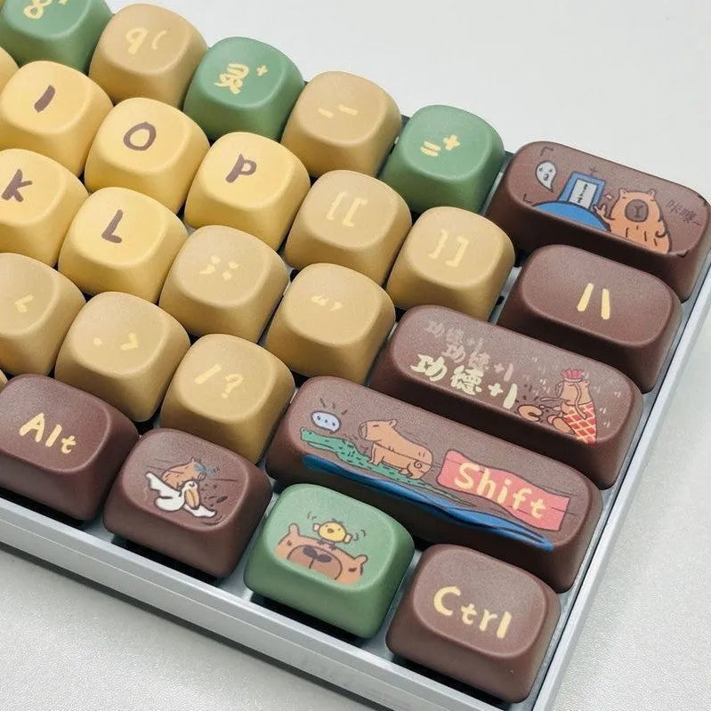 Capabala 130-key ABS mechanical keyboard replacement keycap set with MOA height profile