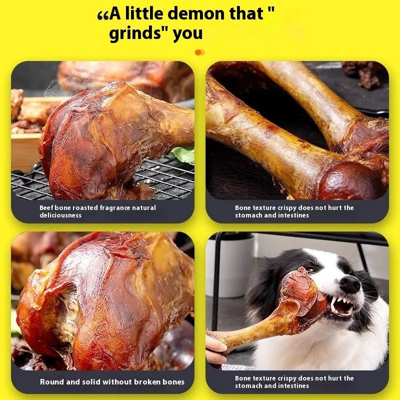 Roasted ox bone flavour molar rod for dogs in three sizes: large, medium, and small