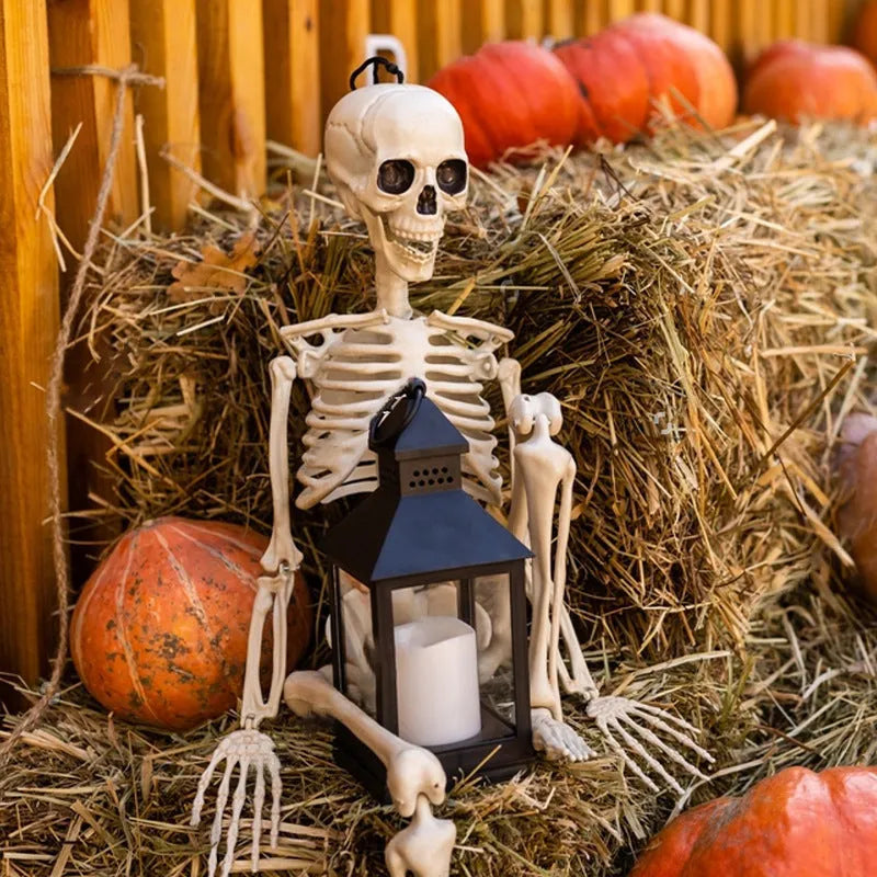 90cm movable joint plastic Halloween skeleton decoration for outdoor displays