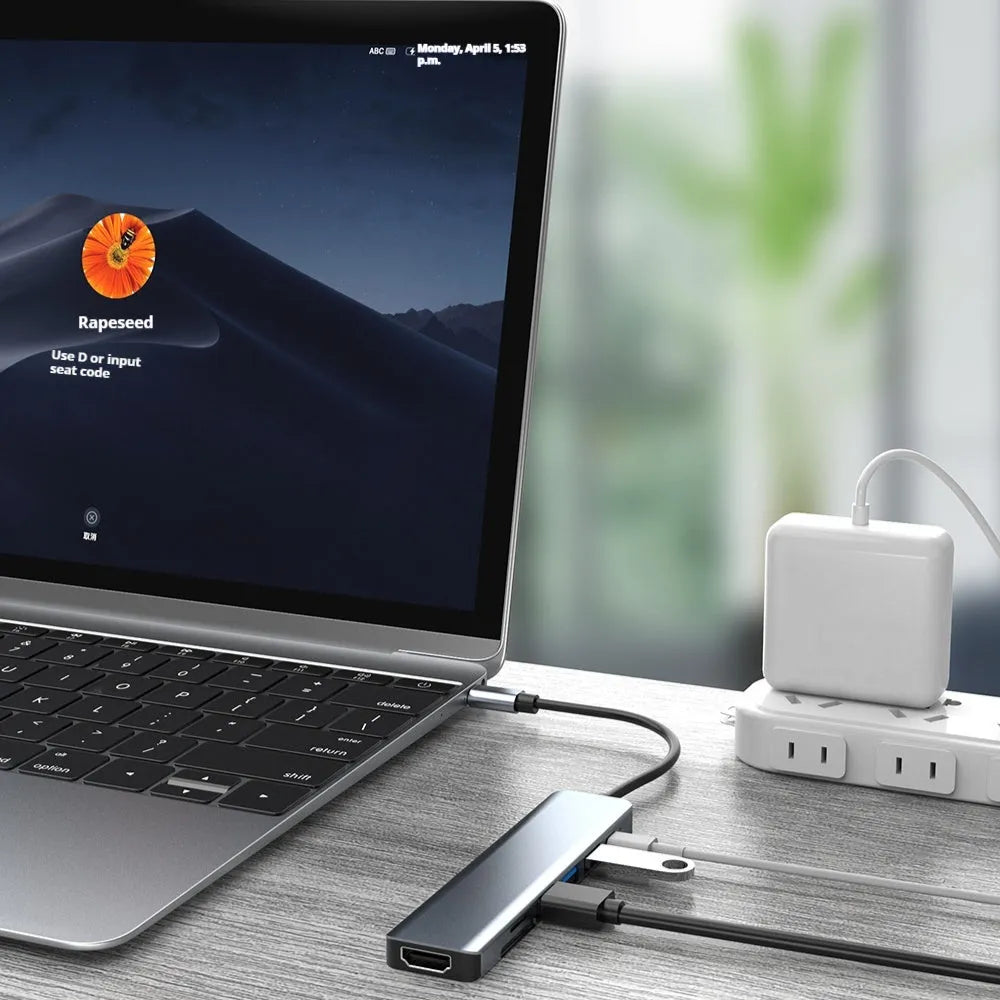 USB expander Type-C to USB docking station with seven ports and 0.145m cable