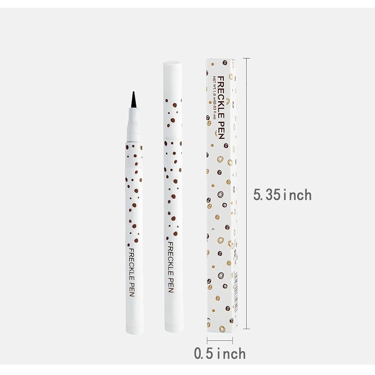 Dark brown freckle pen with precision tip for waterproof face and body makeup application