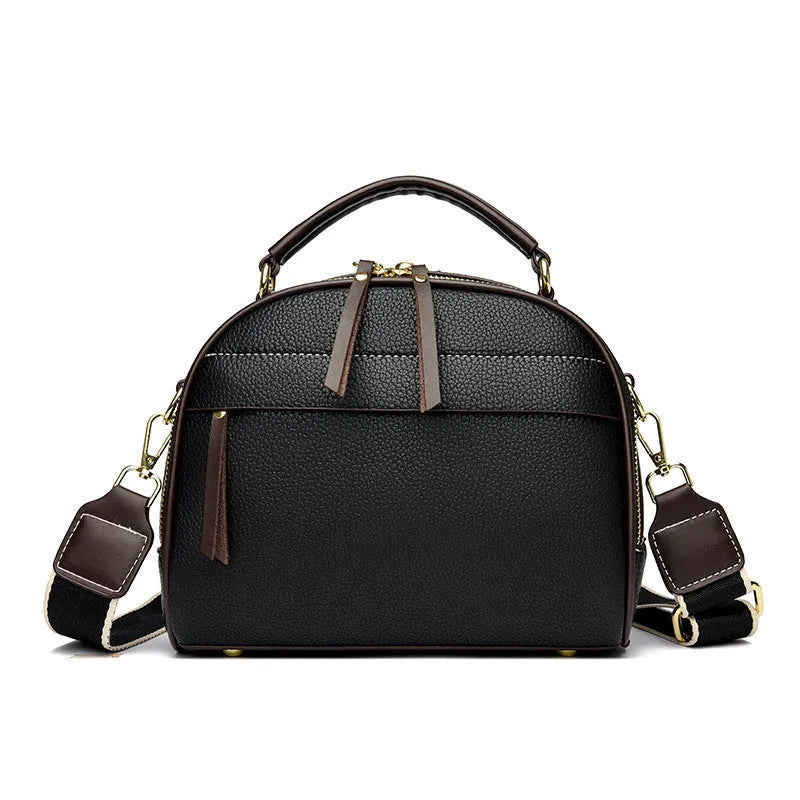 Women's soft PU crossbody bag in black, burgundy, khaki, green, 22x10x18 cm, for spring summer daily use