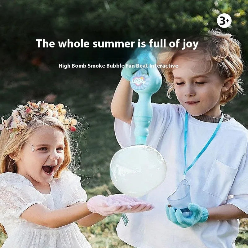 Onshine Smoke Bubble Machine Toy for kids blue plastic interactive sensory toy with accessories