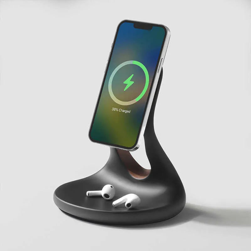 Creative MagSafe mobile phone holder wireless charger storage rack resin 16.5cm C11 multi-function