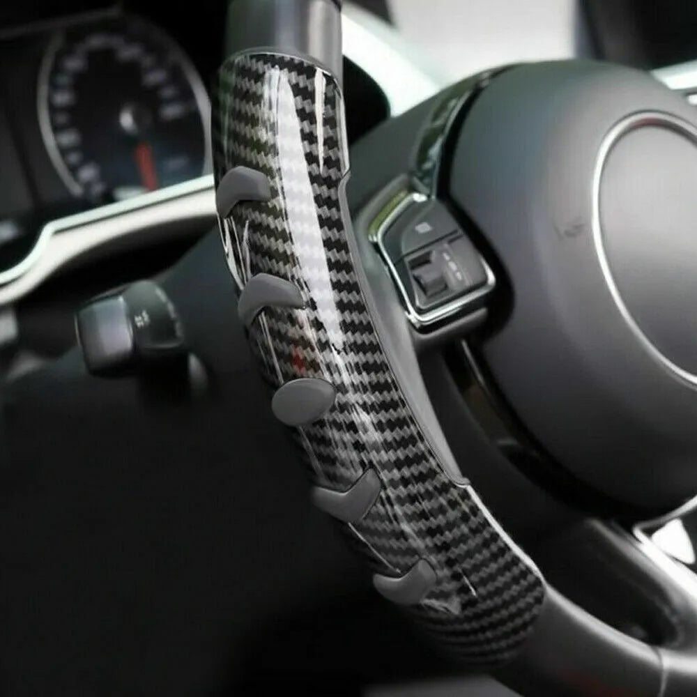 Carbon fibre black steering wheel anti-slip sleeve for 38cm diameter fit on most car models