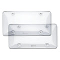 Pair of transparent plastic car licence plate frames 31.4x16cm in black cover option