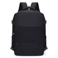 Women's lightweight waterproof solid colour travel backpack in grey with curved shoulder straps and stitching detail