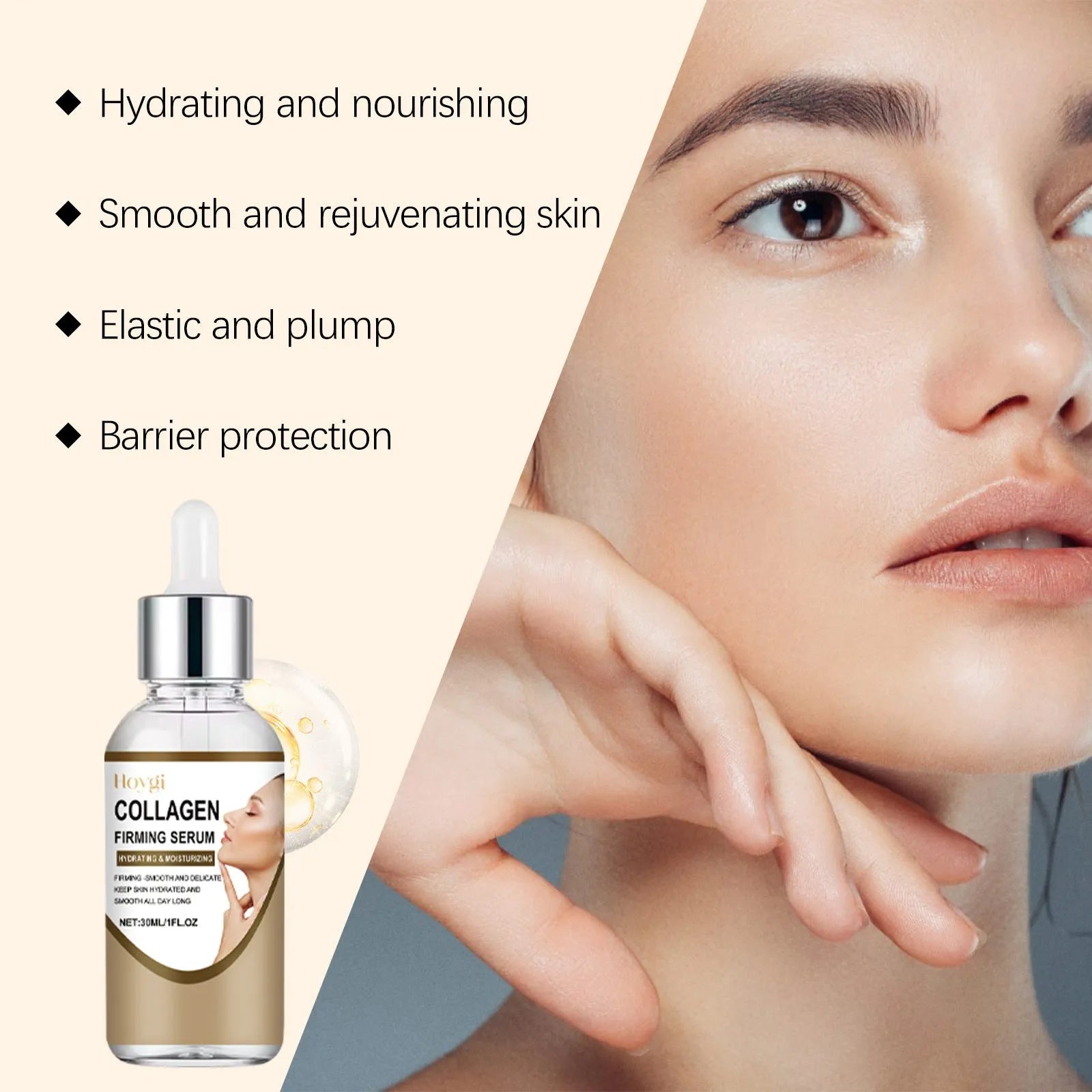 Collagen firming care solution 30ml serum in 2.8cm square bottle