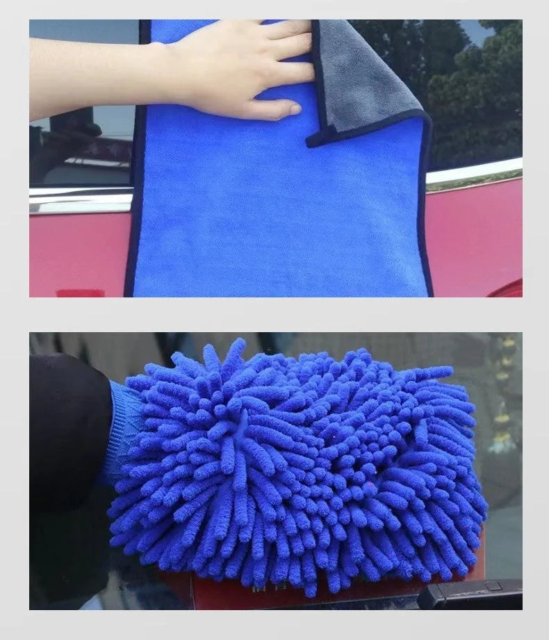 26-piece car cleaning brush set with telescopic handle and various brush heads